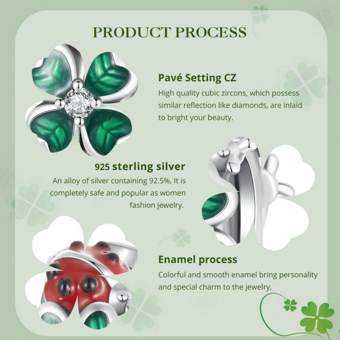 Pandantiv argint cu trifoi cu 4 foi si gargarita [8]