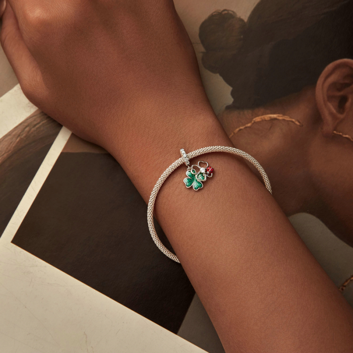 Pandantiv argint cu trifoi cu 4 foi si gargarita [7]