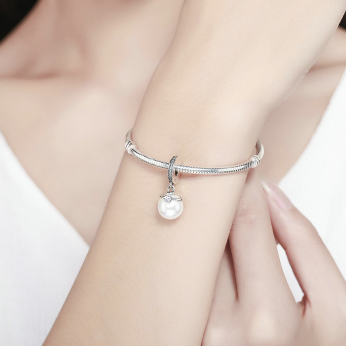 Pandantiv argint elegant cu perla si cristal [2]
