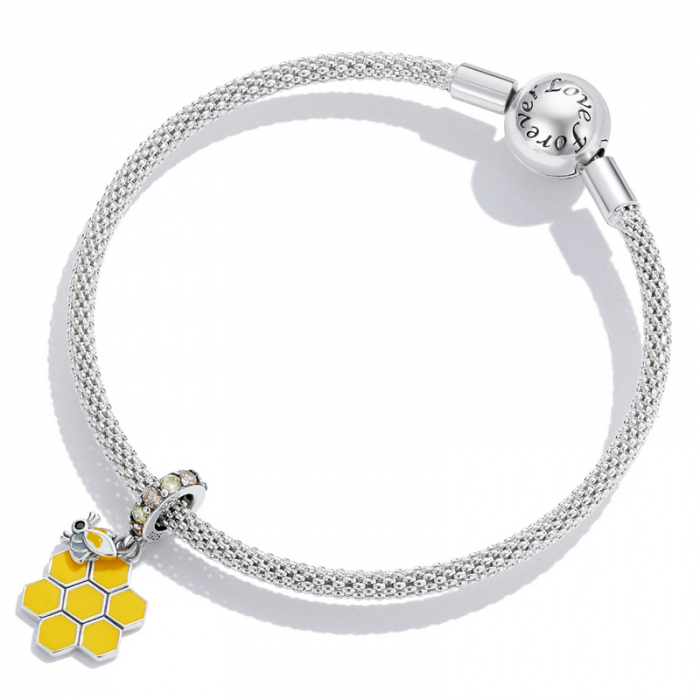 Pandantiv argint fagure si albina [4]