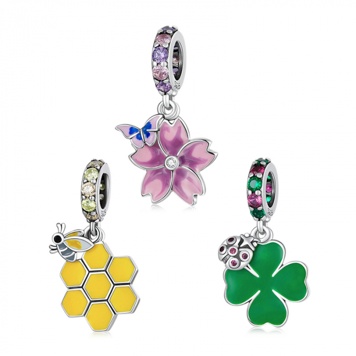 Pandantiv argint floare si fluture [8]