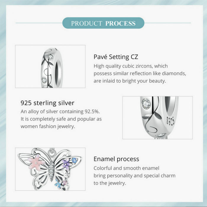 Pandantiv argint fluture si flori [17]