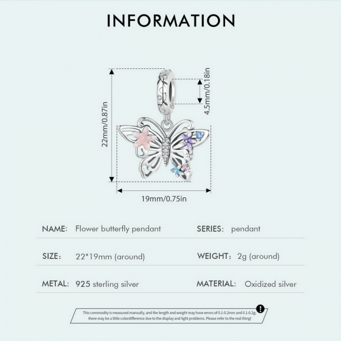 Pandantiv argint fluture si flori [15]