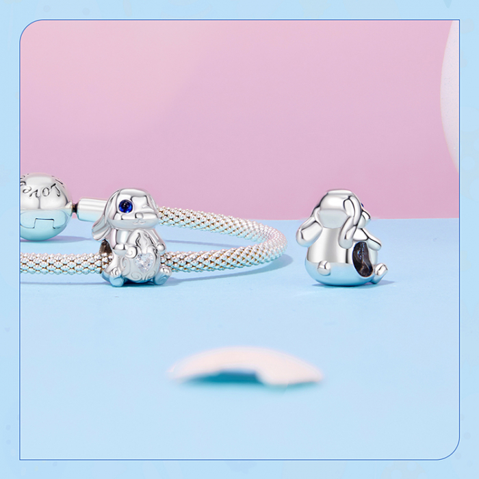 Pandantiv argint iepuras cu ou de Paste [16]