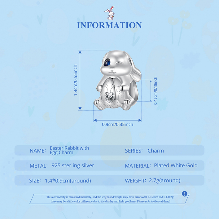 Pandantiv argint iepuras cu ou de Paste [12]