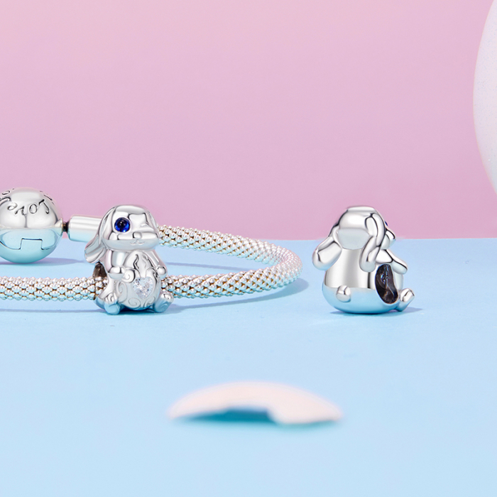 Pandantiv argint iepuras cu ou de Paste [5]