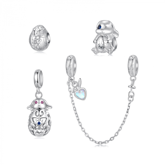 Pandantiv argint iepuras cu ou de Paste [19]