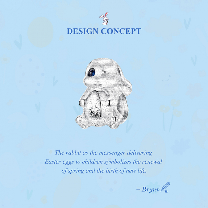 Pandantiv argint iepuras cu ou de Paste [10]