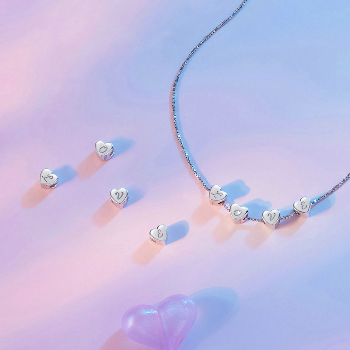 Pandantiv argint inima cu litera L [11]