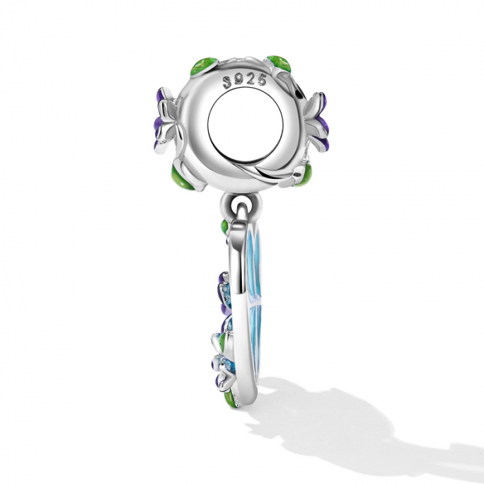 Pandantiv argint inima si flori [3]