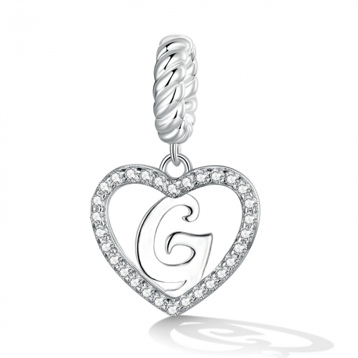Pandantiv argint inima si litera G [2]