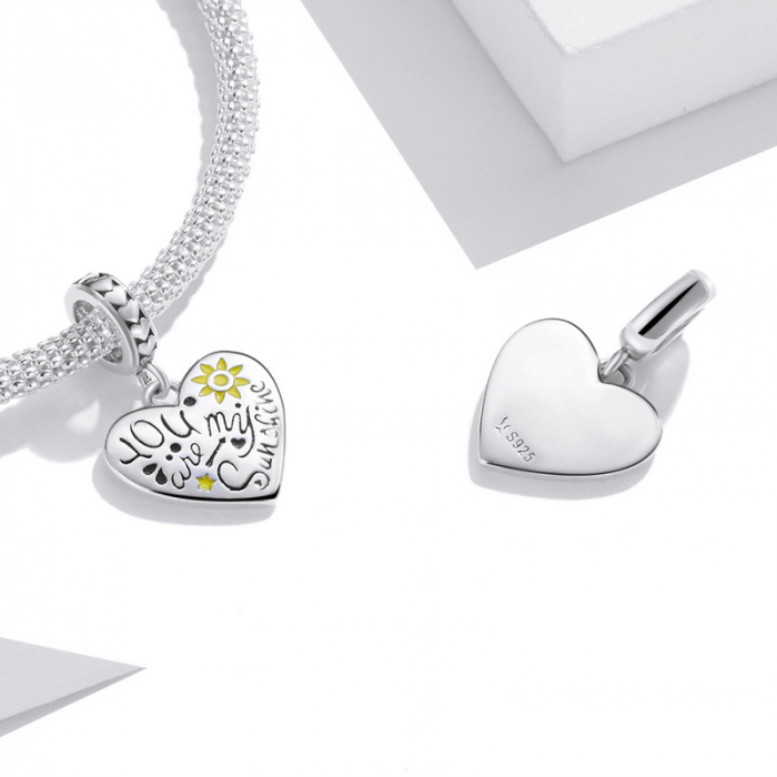 Pandantiv argint inima - Tu esti raza mea de soare! [3]