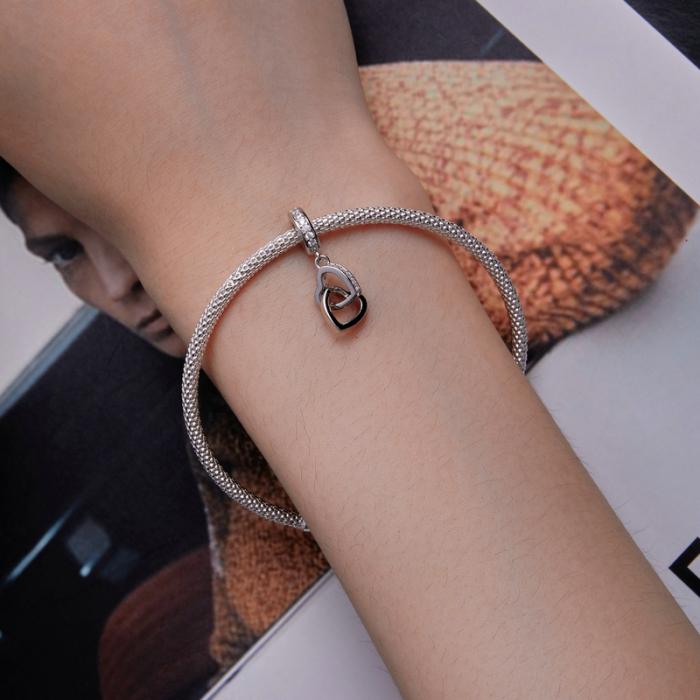 Pandantiv argint inimi impreunate [3]