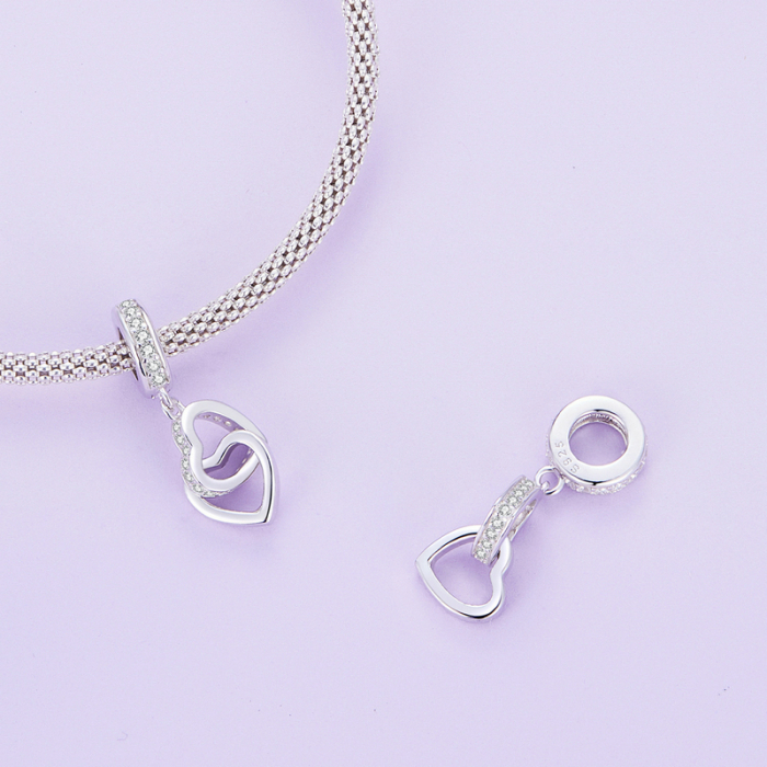 Pandantiv argint inimi impreunate [5]