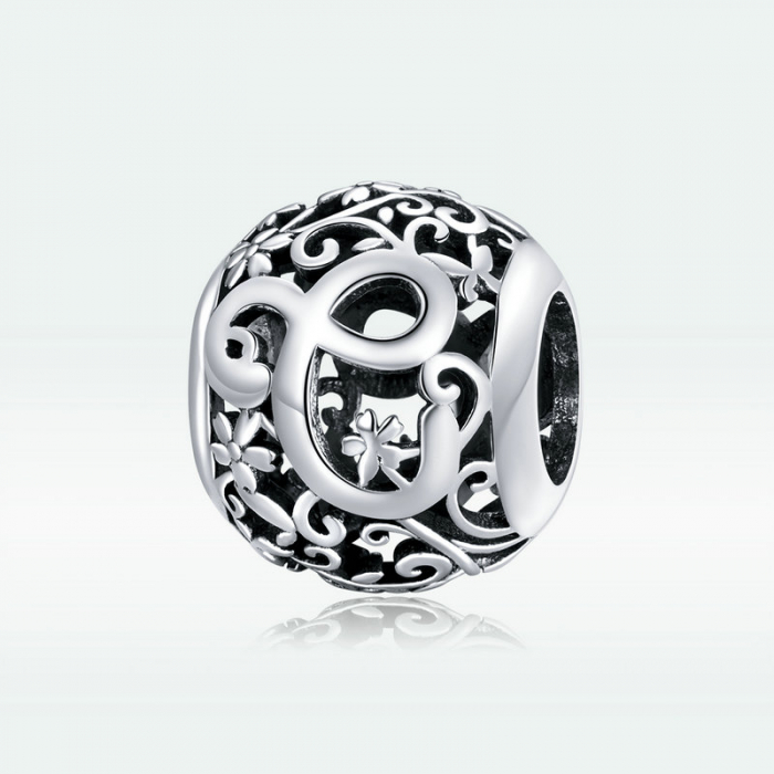 Pandantiv argint litera C floral [5]