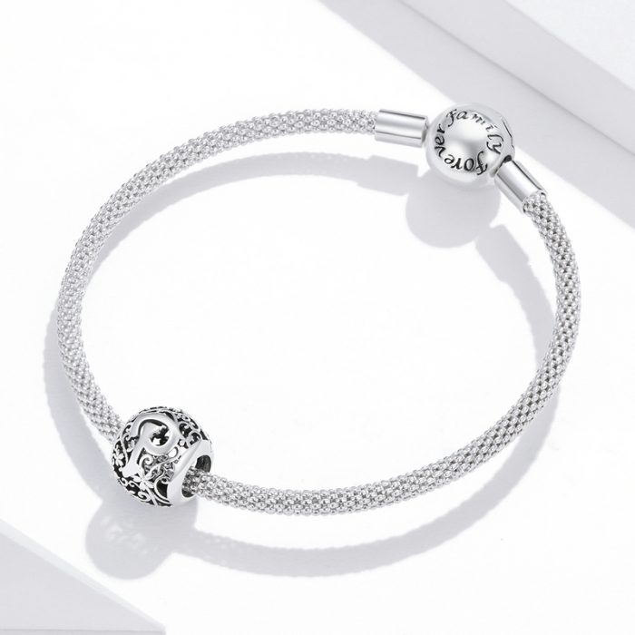 Pandantiv argint litera P floral [3]