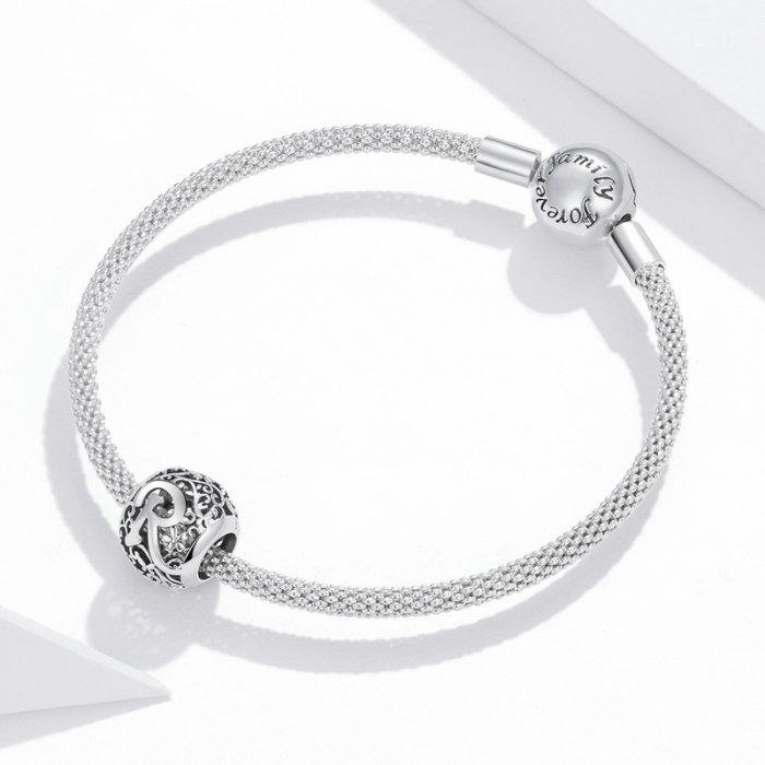 Pandantiv argint litera R floral [3]