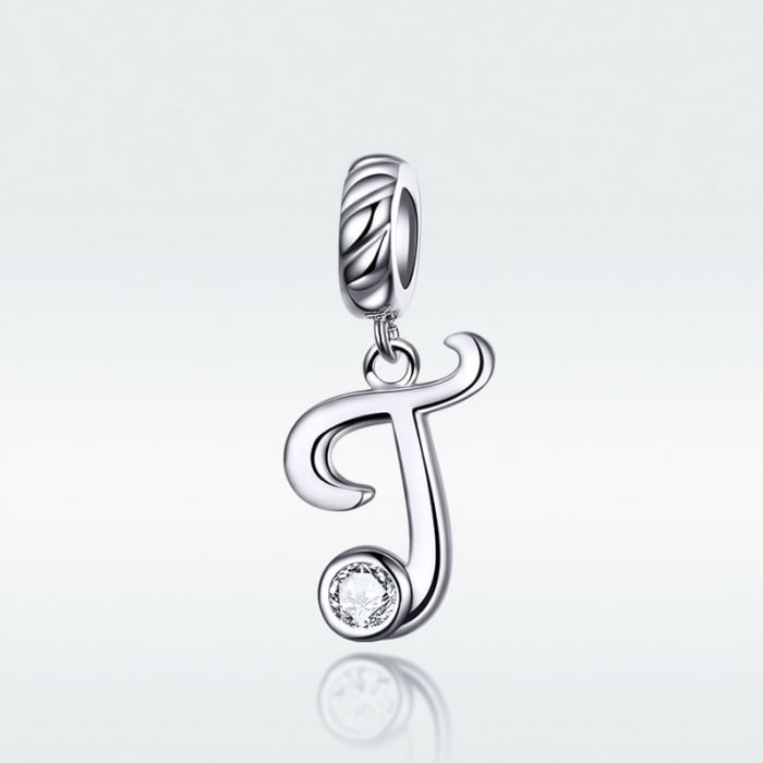 Pandantiv argint litera T cu zirconiu [2]