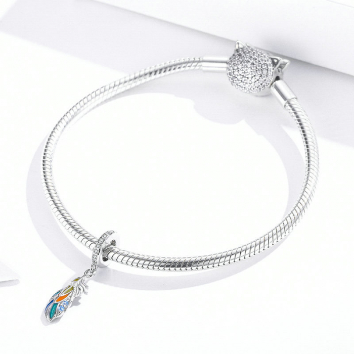 Pandantiv argint  pene colorate [3]