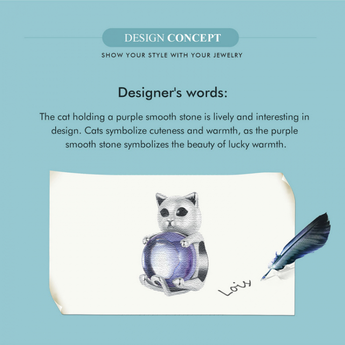 Pandantiv argint pisicuta norocoasa [11]