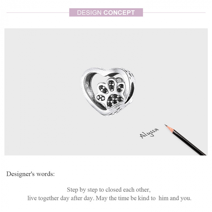 Pandantiv argint inimioara cu labuta sigiliul iubirii [9]