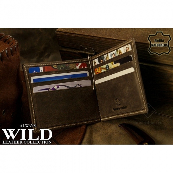 Portbancnota piele naturala Wild PBA03 Maron [3]