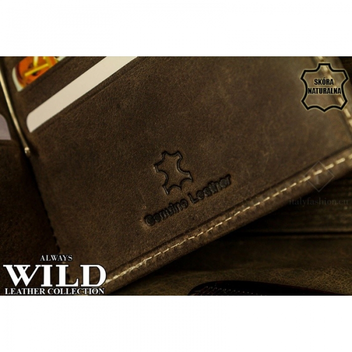 Portbancnota piele naturala Wild PBA03 Maron [8]