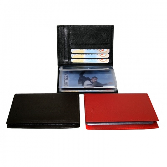 Portcard piele naturala Bellugio PCA01 Rosu [14]