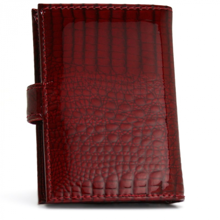 Portcard piele naturala Ellini PCA33 Rosu [2]