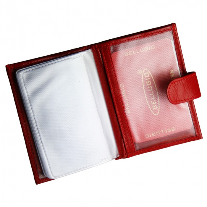 Portcard piele naturala Bellugio PCA35 Rosu [2]