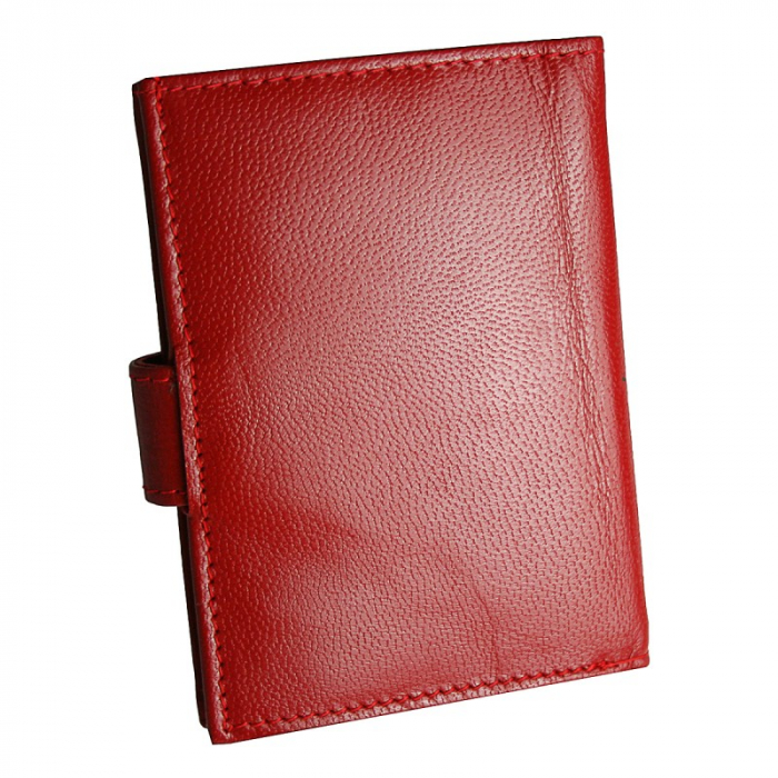 Portcard piele naturala Bellugio PCA35 Rosu [3]