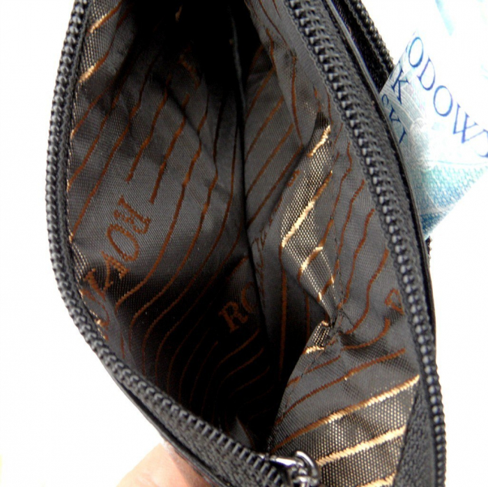 Portchei piele naturala cu 2 compartimente Rovicky, PCH300, Negru [6]