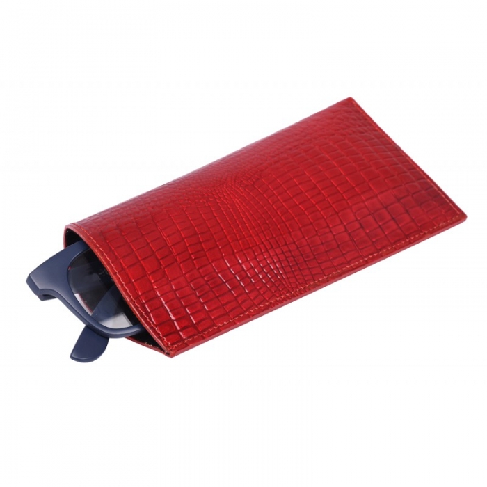 Toc ochelari (husa) sau husa telefon din piele naturala Rosu - POC06 [2]