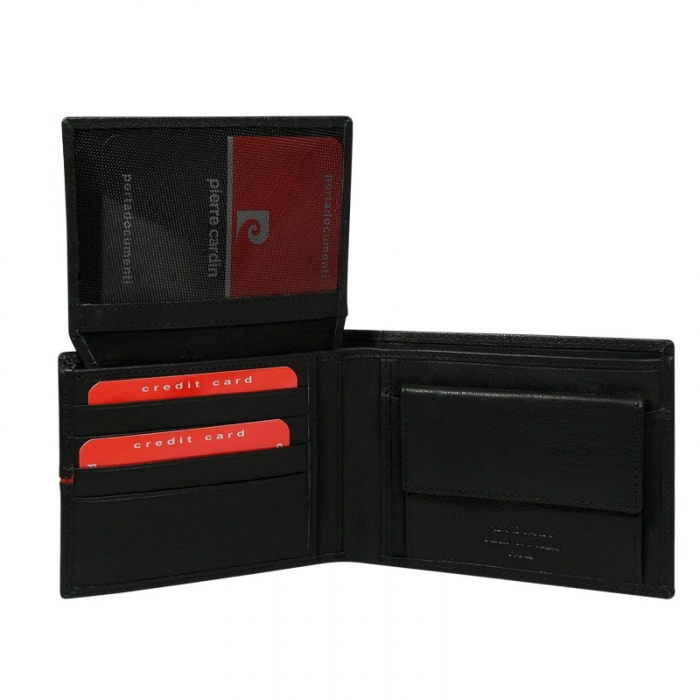 Portofel barbati + curea (set piele naturala) Pierre Cardin PORM88 Negru [4]
