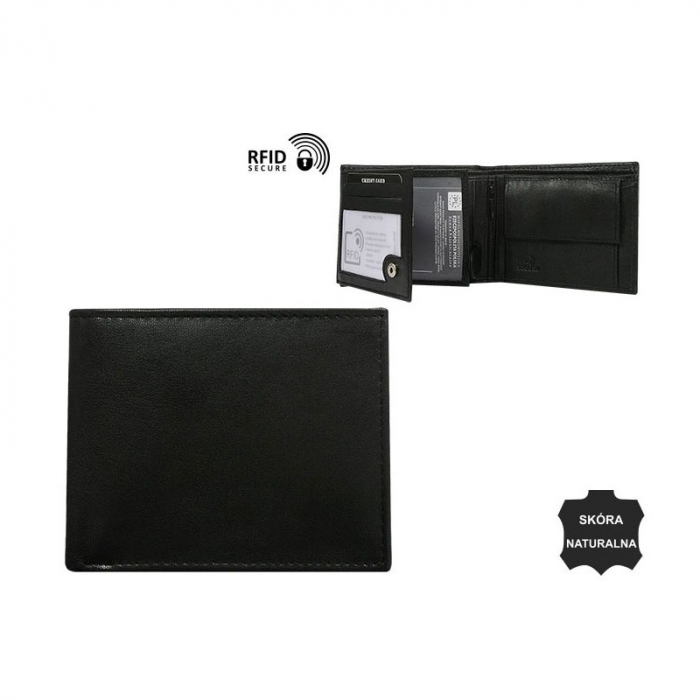 Portofel barbati din piele naturala PORMG031 Negru, cu protectie RFID [3]