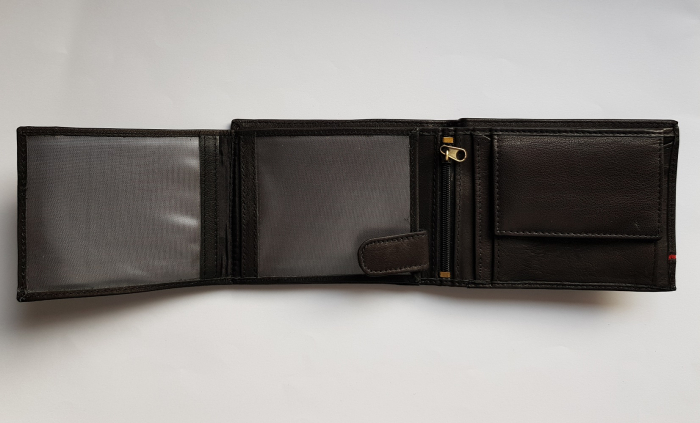 Portofel barbati din piele naturala cu dunguta albastra Bellugio PORMZ006 [3]