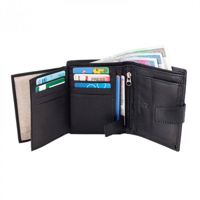 Portofel barbati din piele naturala PORMG057 Negru, cu RFID [6]