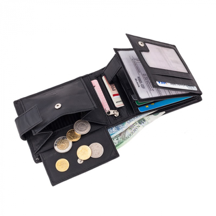 Portofel barbati din piele naturala PORMG058 Negru, cu RFID [5]