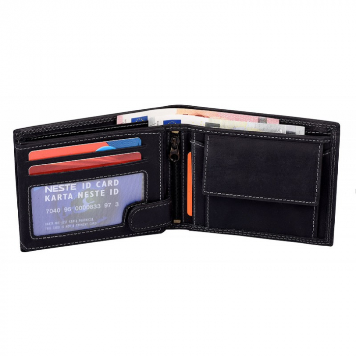Portofel barbati din piele naturala PORMG059 Negru, cu RFID [2]