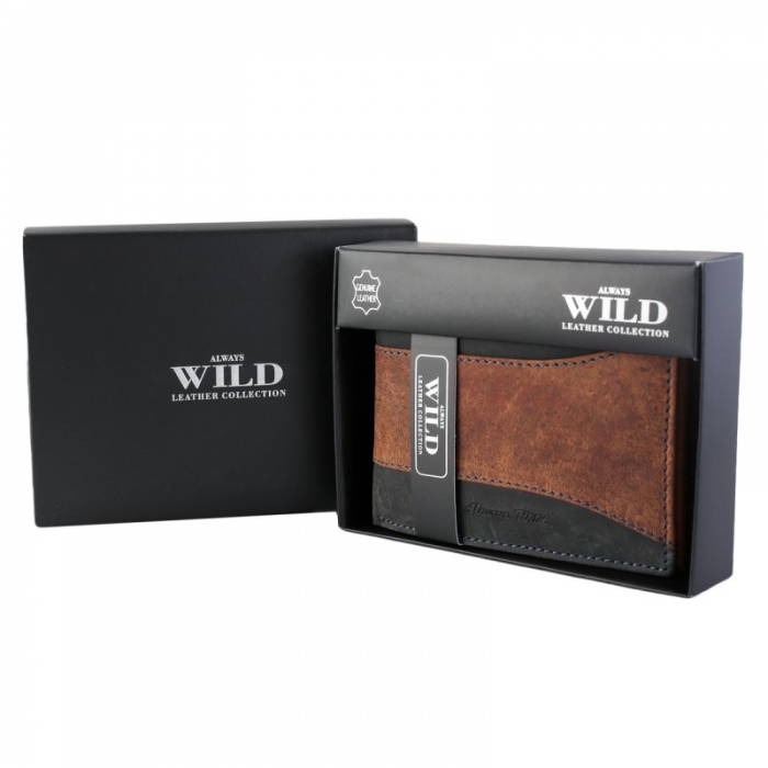 Portofel barbati din piele naturala Wild PORM560 Maron [8]