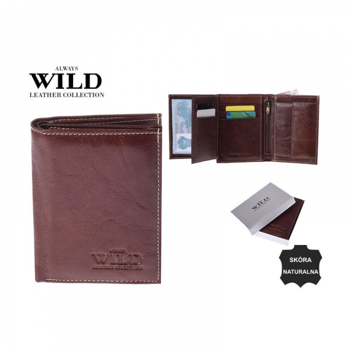 Portofel barbati din piele naturala Wild PORM561 Maron [7]