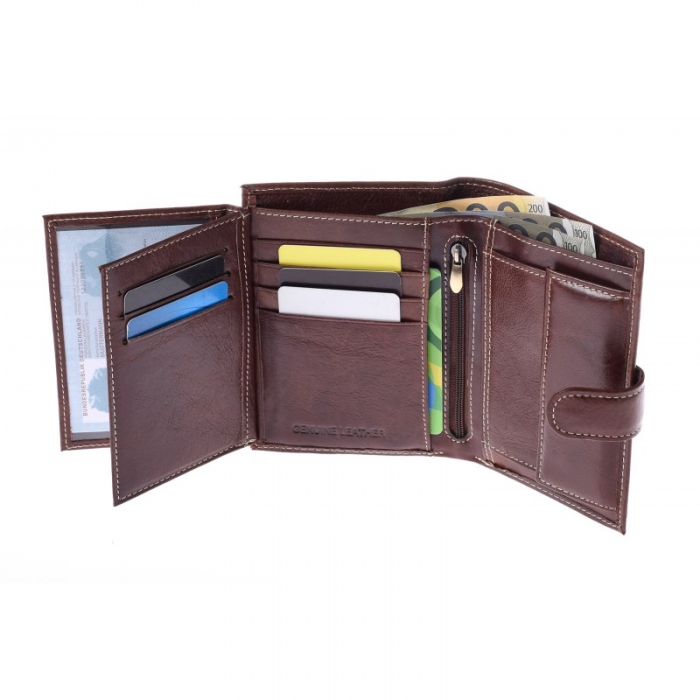 Portofel barbati din piele naturala Wild PORM563 Maron [4]