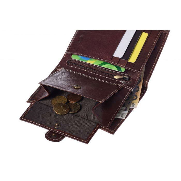 Portofel barbati din piele naturala Wild PORM563 Maron [3]