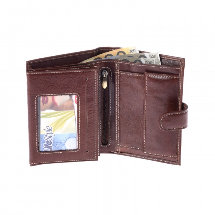 Portofel barbati din piele naturala Wild PORM563 Maron [5]