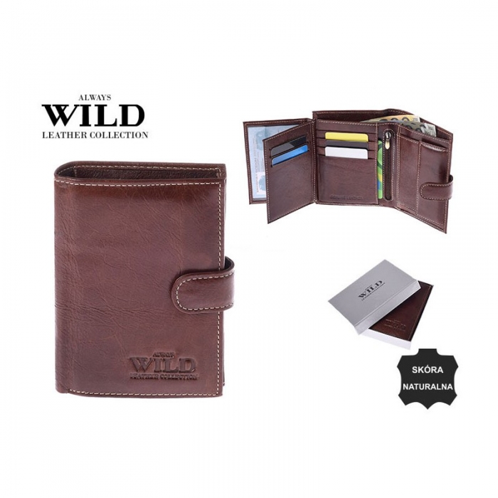 Portofel barbati din piele naturala Wild PORM563 Maron [7]