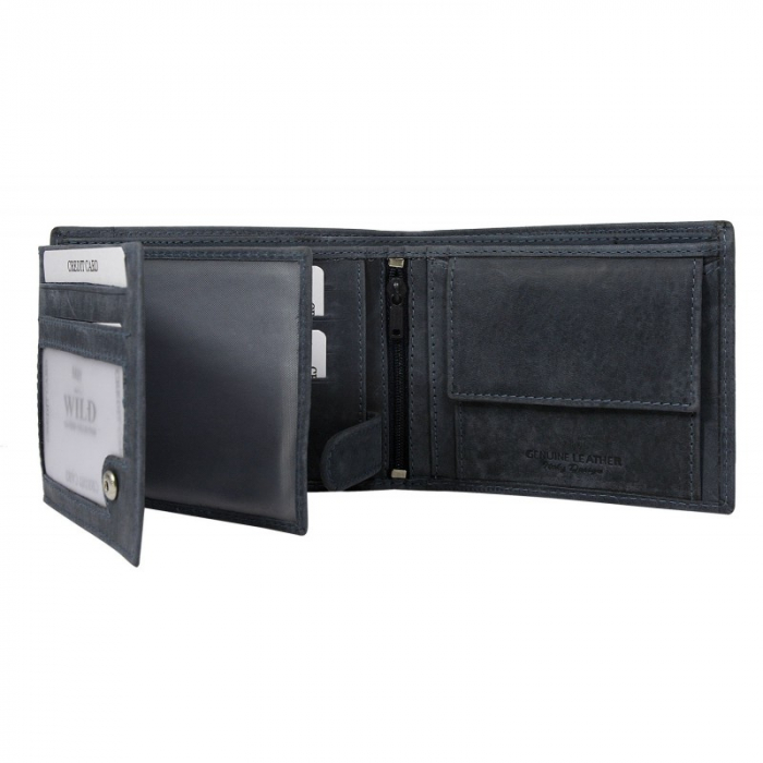 Portofel barbati din piele naturala Wild PORMG045 Albastru [2]