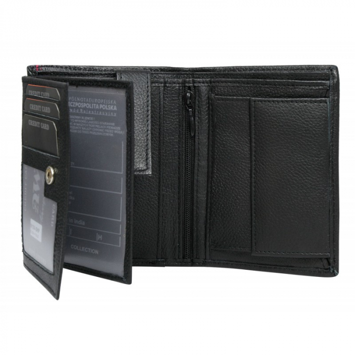 Portofel barbati, Wild PORMG028, piele naturala, Negru [2]