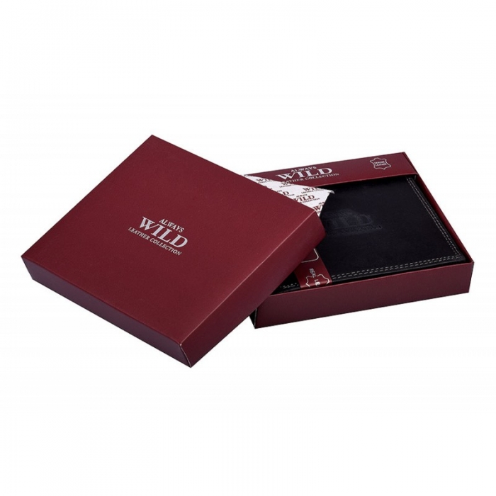 Portofel barbati piele naturala Wild PORM40 Negru [7]