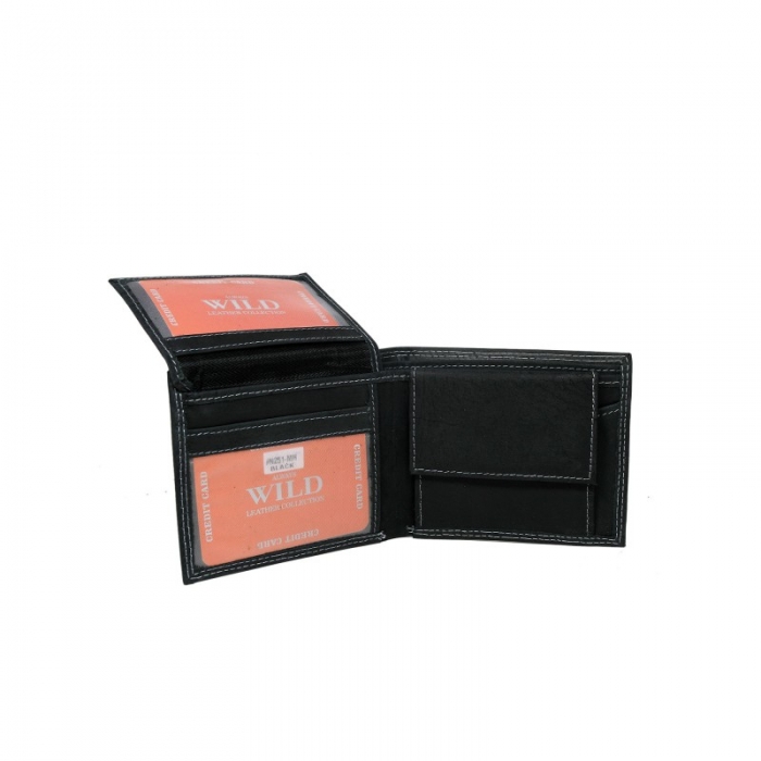 Portofel barbati piele naturala Wild PORM57 Negru [2]