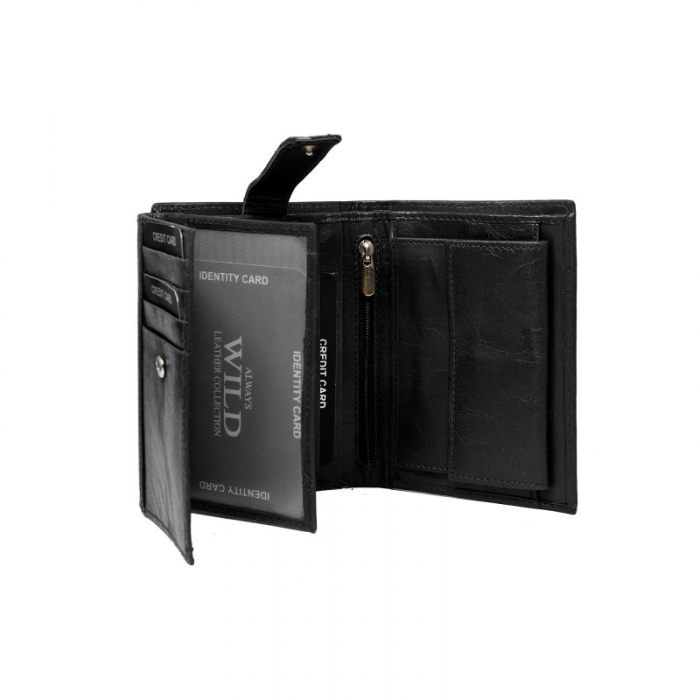 Portofel barbati piele naturala Wild PORM68 Negru [2]